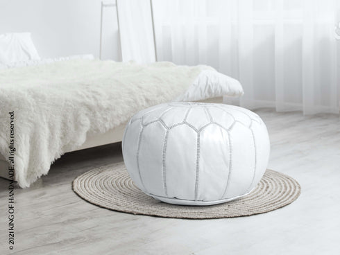 Genuine Leather Pouf Unstuffed - Moroccan Ottoman Footstool, Footrest Cover Boho Decor Bohemian Living Room, Bedroom, Kids Gift & Wedding Room Hand Stitched by Artisans Used As Hassock pouf ottoman hassock  hassocks and ottomans leather pouf hassock furniture pouf ottoman moroccan pouf pouf ottoman leather ottoman